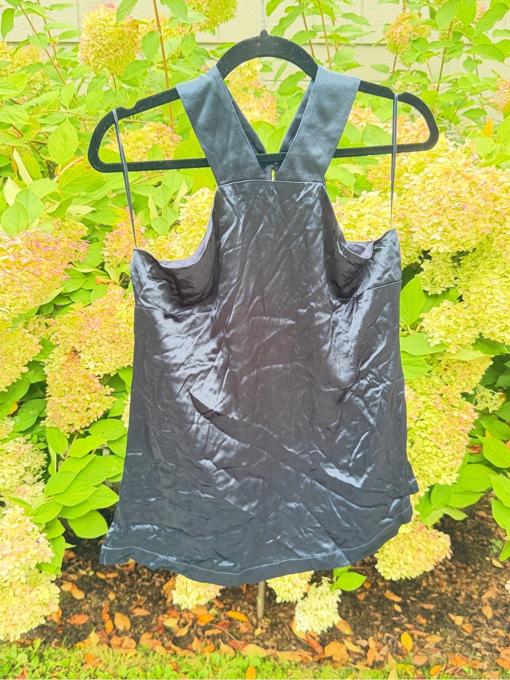 Banana Republic Black Satin Racerback Tank